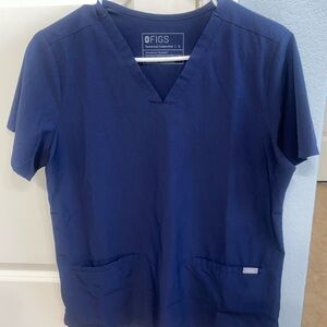 Figs Navy Scrub Top